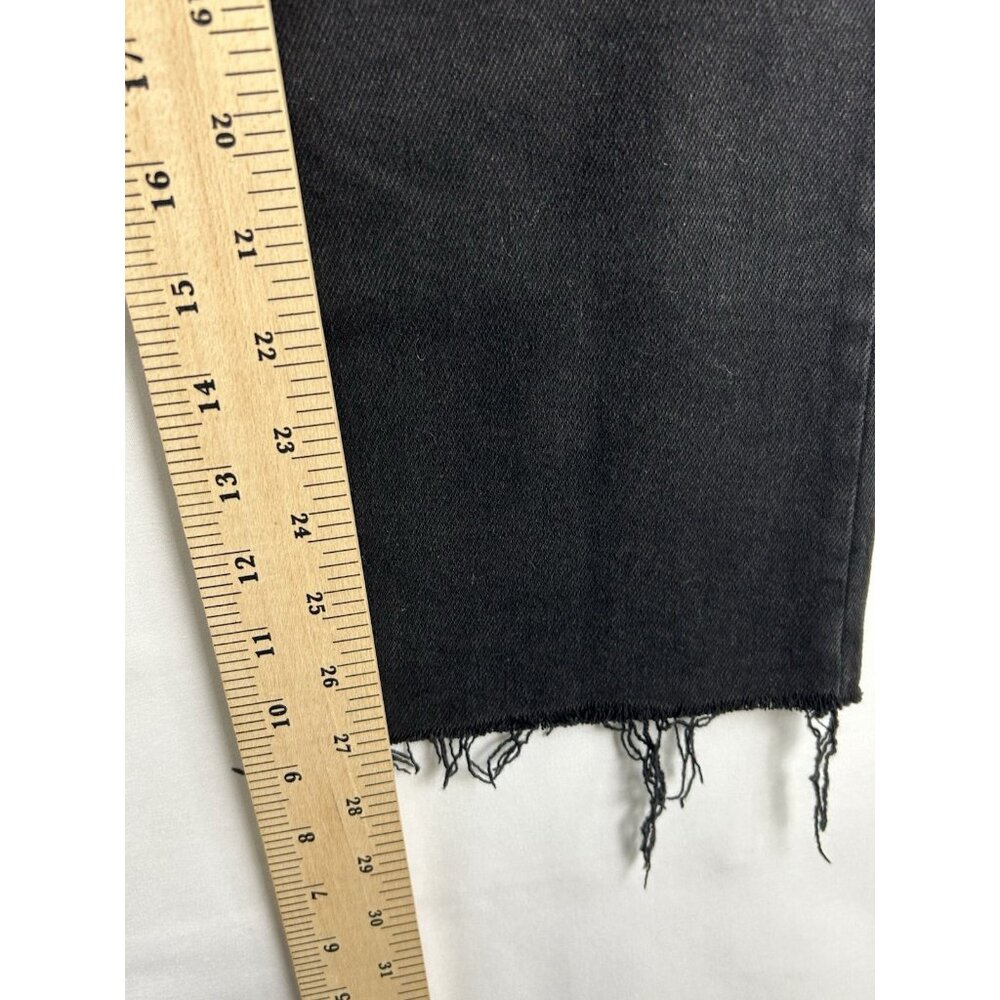 Madewell Womens Sz 28 Black Wash Cali Demi-Boot Jeans Raw Hem Stretch Denim Zip - Picture 5 of 16